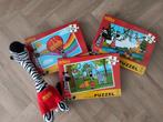 Set van 3 puzzels (50 stukjes) + knuffel van Wieb, Ophalen of Verzenden, 10 tot 50 stukjes, Gebruikt