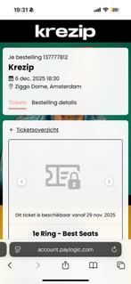 3 TICKETS KREZIP ZIGGO DOME, Tickets en Kaartjes, Drie personen of meer
