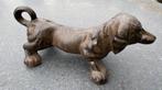 Gietijzeren dierenbeeld teckel donkerbruin HG1725, Ophalen of Verzenden, Nieuw, Hond of Kat, Beeldje of Figuurtje