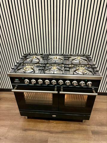 Luxe Boretti 6 pits zwart hoogglans 2 ovens 100 cm beschikbaar voor biedingen