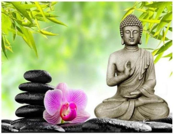 Diamond painting - Boeddha in harmonie (Box D - 023), Hobby en Vrije tijd, Knutselen, Nieuw, Knutselwerk, Ophalen