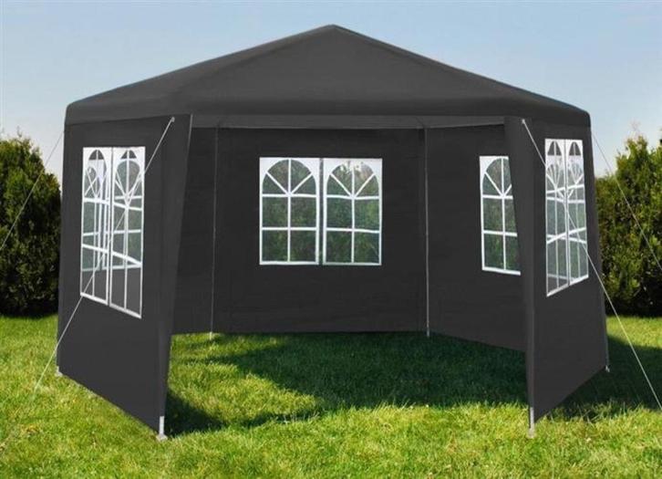 6-Hoekige Prieel - Pagode - Partytent - Prieel.Zwart Nieuw, Tuin en Terras, Partytenten, Nieuw, Partytent, Ophalen of Verzenden