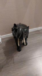 Indische Houten Olifant met Ivoor, Antiek en Kunst, Ophalen of Verzenden