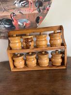 Vintage houten (wortelnoten) kruidenrek, Antiek en Kunst, Ophalen of Verzenden