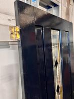 Hardhouten voordeur met glas-in-lood en dubbel glas, Doe-het-zelf en Verbouw, Deuren en Horren, Ophalen, Gebruikt, 80 tot 100 cm