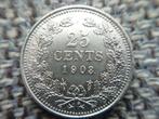 25 cent kwartje 1903 Wilhelmina heel mooie kwaliteit pr, Verzenden, Koningin Wilhelmina, 25 cent