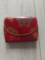 Vintage leren portemonnee met vlinder, Sieraden, Tassen en Uiterlijk, Portemonnees, Overige merken, Gebruikt, Ophalen of Verzenden
