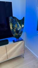 Decoratieve glazen vlinder op voet, 50 tot 75 cm, Blauw, Ophalen of Verzenden, Glas