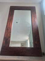 Grote houten (zware) spiegel, Ophalen of Verzenden, Zo goed als nieuw, Rechthoekig