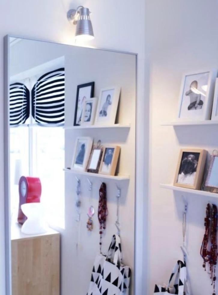 Ikea HOVET Spiegel, 78x196 cm 2 stuks grijs zilver, Huis en Inrichting, Woonaccessoires | Spiegels, Zo goed als nieuw, 75 tot 100 cm