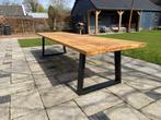 Moderne Tuintafel Douglas + Stalen Poten Trapezium  | Duumaa, Ophalen of Verzenden, Nieuw, Rechthoekig, Hout