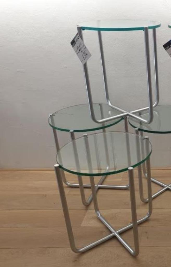 GISPEN TODAY 413 MAT CHROOM  NU à € 280,00 incl. btw, Huis en Inrichting, Tafels | Bijzettafels, Zo goed als nieuw, Rond, 45 tot 60 cm