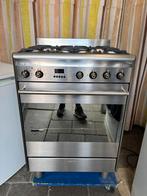 Zilvere Fornuis Smeg - Wok - HeteLucht - Lekker Schoon, Ophalen, Gebruikt, Minder dan 85 cm, 4 kookzones