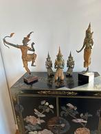 Unieke set van vijf prachtige bronzen,Thaise tempelwachters, Antiek en Kunst, Kunst | Niet-Westerse kunst, Ophalen of Verzenden