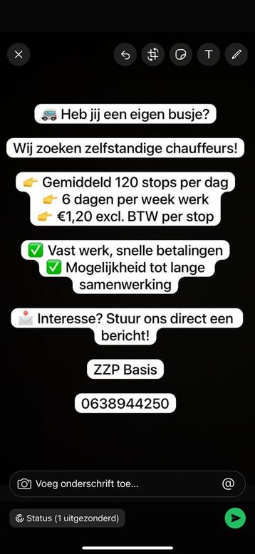Zzp koeriers gezocht beschikbaar voor biedingen
