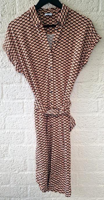 Desoto retro design jurk oranje bruin en beige maat L beschikbaar voor biedingen