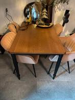 Houten eettafel met 4 stoelen, Huis en Inrichting, Tafels | Eettafels, Ophalen of Verzenden