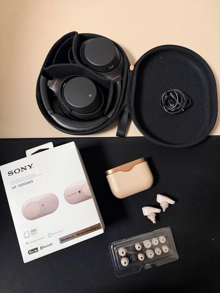 Sony WH-1000XM3 & WF-1000XM3 Bundle, Audio, Tv en Foto, Koptelefoons, Zo goed als nieuw, Over oor (circumaural), Sony, Draadloos