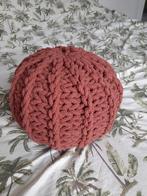 Gebreide poef - roestbruin - 24 cm hoog, Ophalen