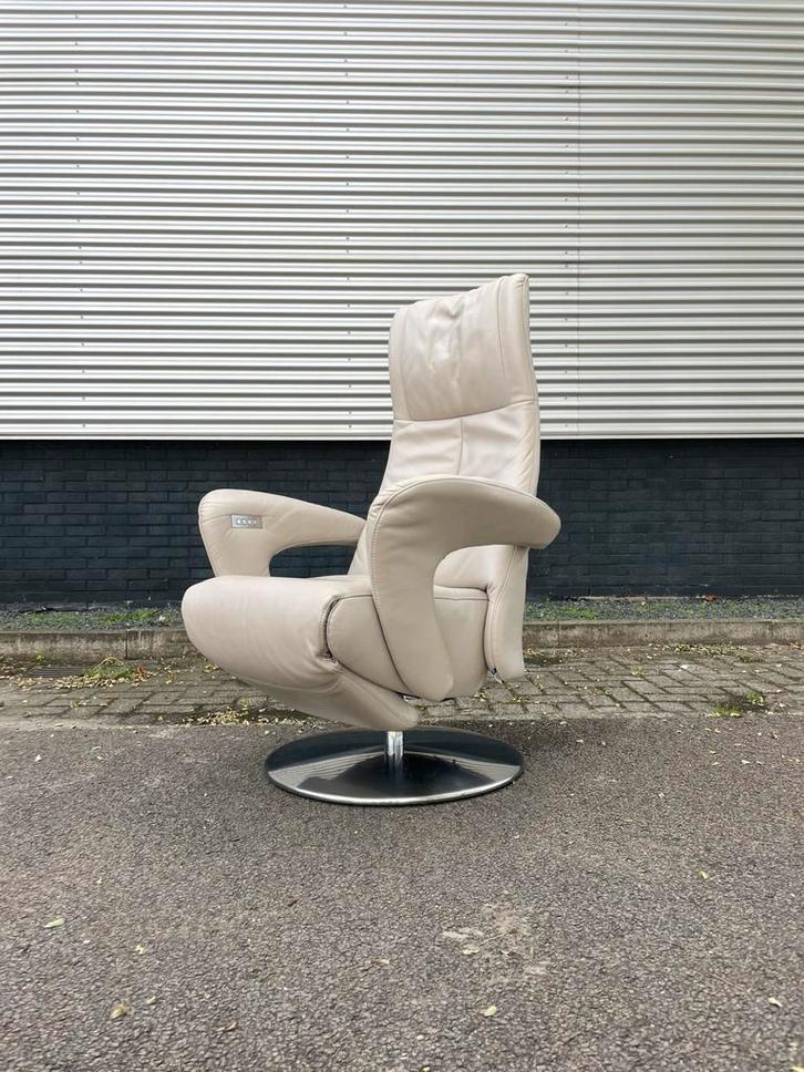 Nette leren topform relax fauteuil / relax stoel op accu L, Huis en Inrichting, Fauteuils, Ophalen
