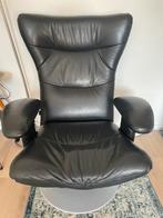 Gratis af te halen: ruime draaifauteuil, zwart kunstleer, Huis en Inrichting, Fauteuils, Ophalen, Gebruikt