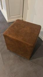 Hocker Nando cognac kleur, Ophalen, Zo goed als nieuw, Vierkant