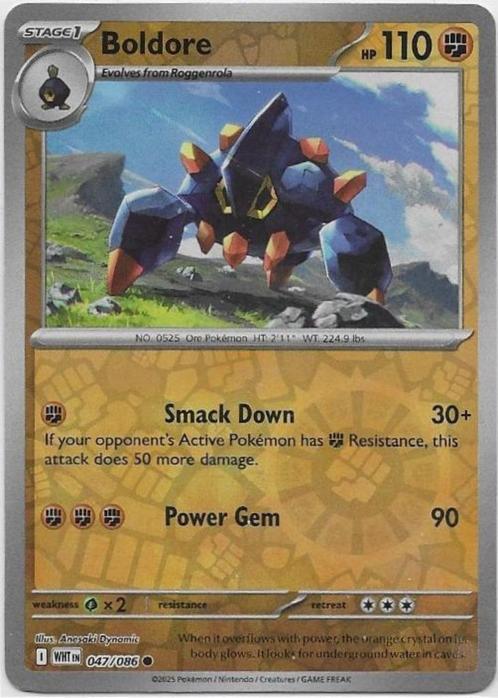 White Flare,  Boldore [reverse] 47/86, Hobby en Vrije tijd, Verzamelkaartspellen | Pokémon, Nieuw, Losse kaart, Verzenden