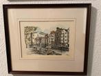 Jos van Dijk - Diamatebrug Dordrecht - Ets 119/360 Ingelijst, Ophalen
