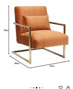 Kare Design Fauteuil Living Vegas Oranje, Huis en Inrichting, Fauteuils, Ophalen, Minder dan 75 cm, Nieuw, Metaal