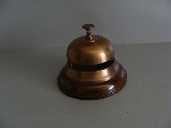 Hotelbel baliebel tafelbel receptiebel Verchroomd Bronskleur, Antiek en Kunst, Antiek | Koper en Brons, Brons, Ophalen of Verzenden