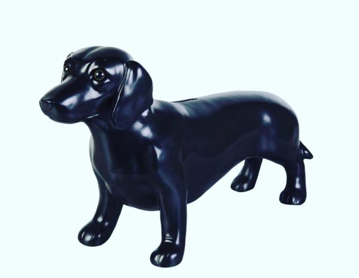 Zwarte Teckel Spaarpot  - NIEUW!, Verzamelen, Spaarpotten, Nieuw, Dier, Steen, Aardewerk of Keramiek, Ophalen of Verzenden