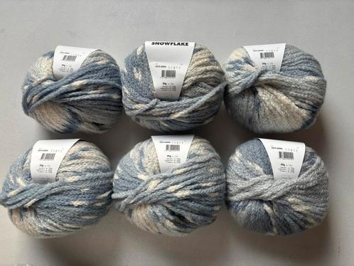 Lang Yarns Snowflake lichtblauw wit, Hobby en Vrije tijd, Breien en Haken, Nieuw, Breien of Haken, Wol of Garen, Ophalen of Verzenden