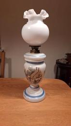 Vintage Olielamp met Handgeschilderd Tafereel, Antiek en Kunst, Antiek | Lampen, Ophalen