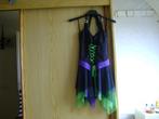 zwart/groen/paars tule halter heksenjurk met ceintuur mt 36, Kleding | Dames, Carnavalskleding en Feestkleding, Ophalen of Verzenden
