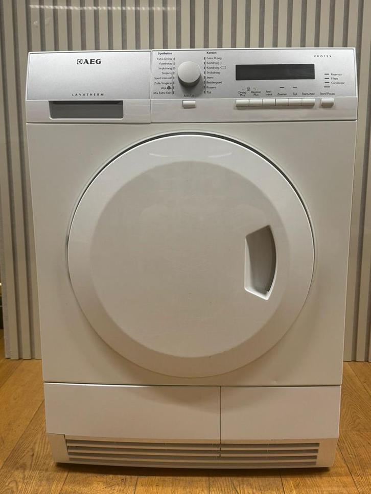 AEG T75373NAH Warmtepompdroger - 7kg, A+, Witgoed en Apparatuur, Wasdrogers, Gebruikt, Condens, Voorlader, 6 tot 8 kg, 85 tot 90 cm