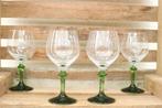 4 stuks Wijnglazen met groene voet 45720