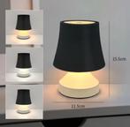 Draadloze USB oplaadbare LED tafellamp (wit met zwarte kap), Huis en Inrichting, Lampen | Tafellampen, Ophalen, Kunststof, Draadloos