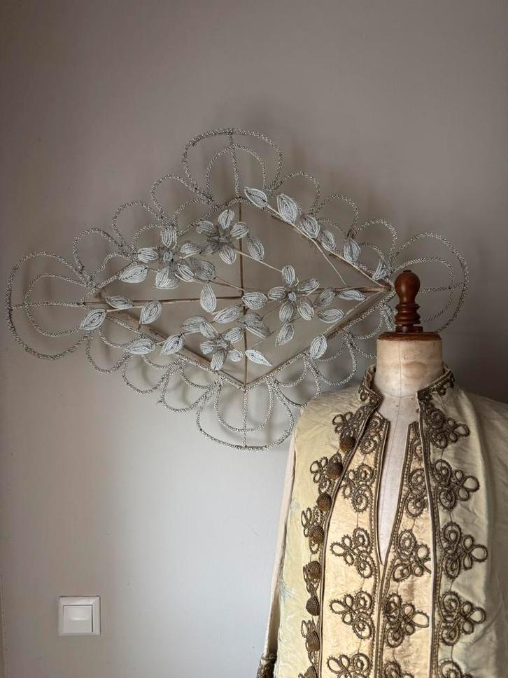 Antiek groot kralen ornament- Tante Jo, Antiek en Kunst, Antiek | Woonaccessoires, Ophalen of Verzenden