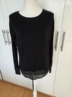 Fijn breisel trui met voile ondershirt, M, Maat 38/40 (M), Zwart, Ophalen of Verzenden, Zo goed als nieuw