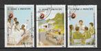 St. Tomé e Principe Michel   1072-1074 gestempeld RODE KRUIS, Postzegels en Munten, Postzegels | Afrika, Ophalen of Verzenden