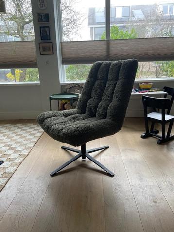 Woood Job draaifauteuil donkergroen teddy