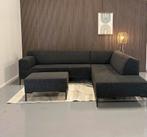 Design On Stock - Hoekbank + Hocker - Antraciet -Nette Staat, Ophalen of Verzenden, Zo goed als nieuw, Vierpersoons of meer