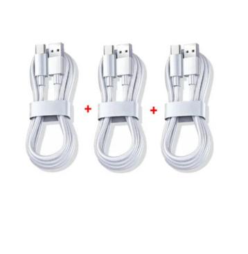 3 Stuks USB-C Oplaadkabel Voor Android Lang 1,00 meter - Wit beschikbaar voor biedingen