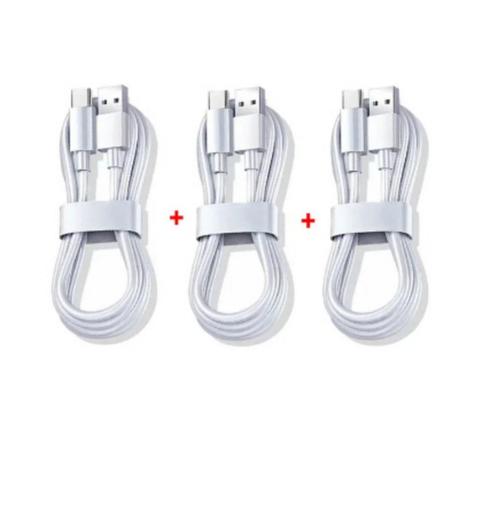 3 Stuks USB-C Oplaadkabel Voor Android Lang 1,00 meter - Wit, Telecommunicatie, Mobiele telefoons | Telefoon-opladers, Nieuw, Samsung