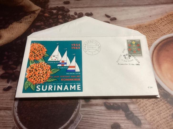 No4748 Suriname E34 anders Heb ook van Nederland jaargangen, Postzegels en Munten, Postzegels | Eerstedagenveloppen, Onbeschreven
