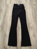Prachtige zwarte flared pants, ribstof velvet, Loavies, XS., Zwart, Ophalen of Verzenden, Onb, Maat 34 (XS) of kleiner