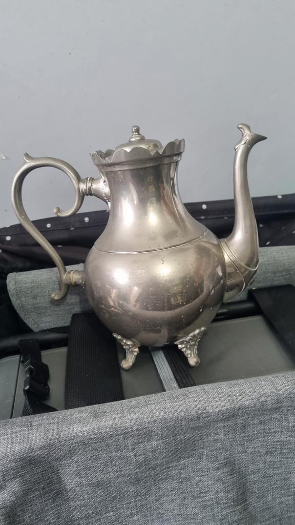 Antieke Tinnen Theepot - Helgoland 500/2, Antiek en Kunst, Antiek | Tin, Ophalen of Verzenden