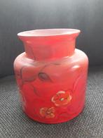 Vaas van glas beschilderd met bloemen, Huis en Inrichting, Woonaccessoires | Vazen, Overige kleuren, Ophalen of Verzenden, Minder dan 50 cm