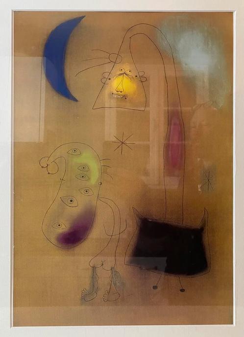 Miro art-print van schilderij Figures in the Night 80 x 60, Huis en Inrichting, Woonaccessoires | Schilderijen, Tekeningen en Foto's