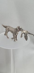 Zilveren jachthond met fazant in bek, Ophalen of Verzenden, Zilver